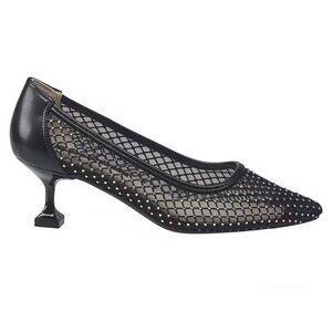 French Connection Women's Elise Mesh and Stone Jewel Embellished Heel in size 9
